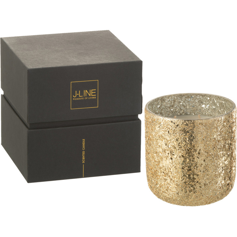 Bougie parfumée XL Gourmande 40 heures Luxuria Parfum Vanilla Escape avec photophore en Verre Doré - 1