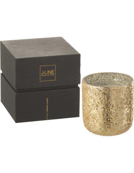 Bougie parfumée XL Gourmande 40 heures Luxuria Parfum Vanilla Escape avec photophore en Verre Doré - 1