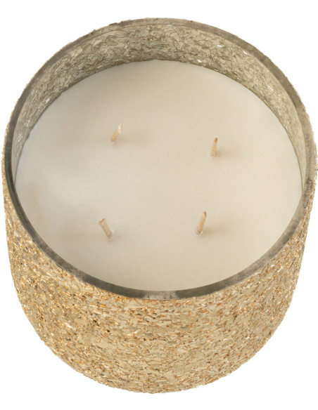 Bougie parfumée XL Gourmande 40 heures Luxuria Parfum Vanilla Escape avec photophore en Verre Doré - 3