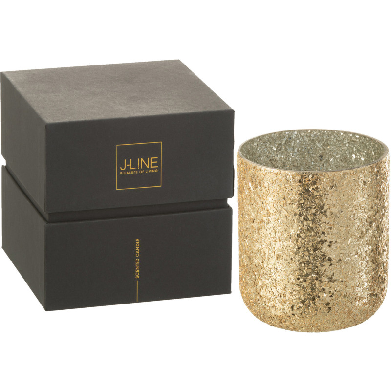 Bougie parfumée XL Gourmande 60 heures Luxuria Parfum Vanilla Escape avec photophore en Verre Doré - 1