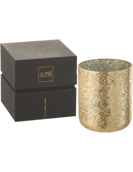 Bougie parfumée XXL Gourmande 80 heures Luxuria Parfum Vanilla Escape avec photophore en Verre Doré - 1