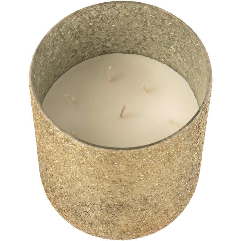 Bougie parfumée XXL Gourmande 80 heures Luxuria Parfum Vanilla Escape avec photophore en Verre Doré - 3