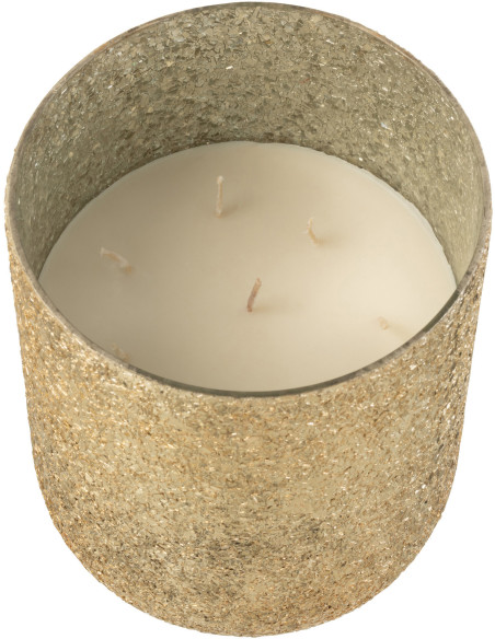 Bougie parfumée XXL Gourmande 80 heures Luxuria Parfum Vanilla Escape avec photophore en Verre Doré - 3