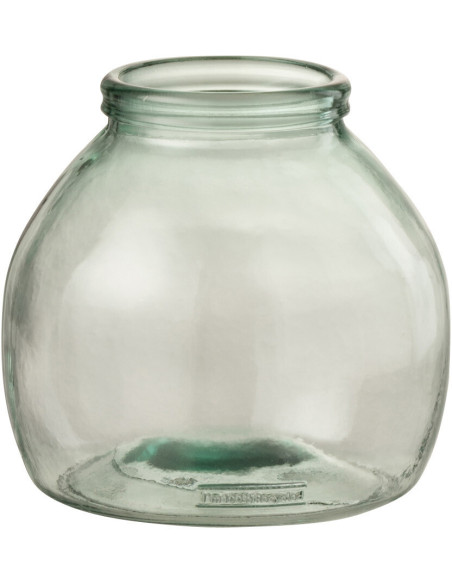 Vase Rond Éduardo Hauteur 20 cm en Verre Transparent - 1