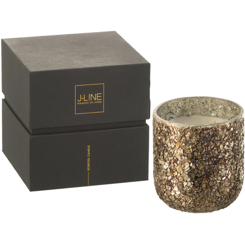 Bougie parfumée XXL Gourmande 120 heures Luxuria Parfum Vanilla Escape avec photophore en Verre Doré - 1