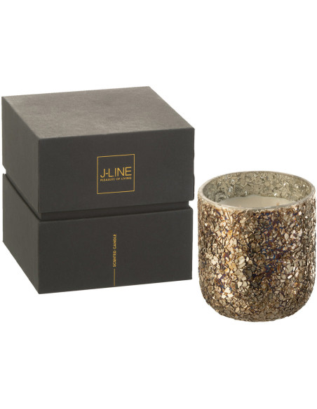 Bougie parfumée XXL Gourmande 120 heures Luxuria Parfum Vanilla Escape avec photophore en Verre Doré - 1