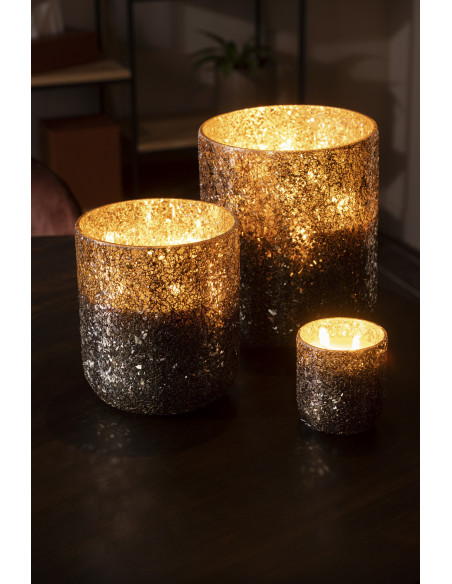 Bougie parfumée XXL Gourmande 120 heures Luxuria Parfum Vanilla Escape avec photophore en Verre Doré - 2