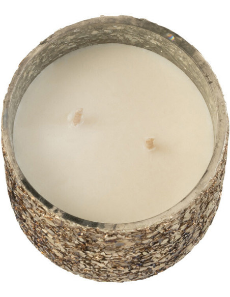 Bougie parfumée XXL Gourmande 120 heures Luxuria Parfum Vanilla Escape avec photophore en Verre Doré - 3