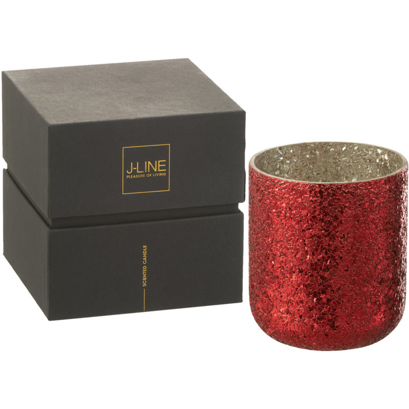 Bougie parfumée XXL Fruitée 80 heures Luxuria Parfum Berry Bliss avec photophore en Verre Rouge - 1