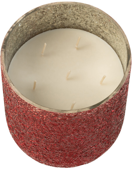 Bougie parfumée XXL Fruitée 80 heures Luxuria Parfum Berry Bliss avec photophore en Verre Rouge - 3