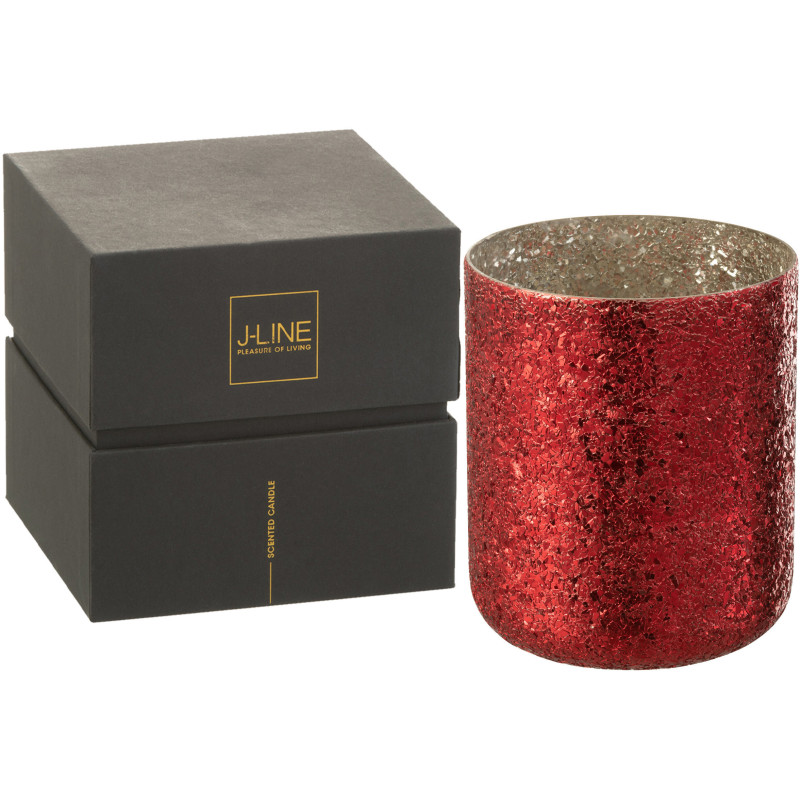 Bougie parfumée XXL Fruitée 120 heures Luxuria Parfum Berry Bliss avec photophore en Verre Rouge - 1