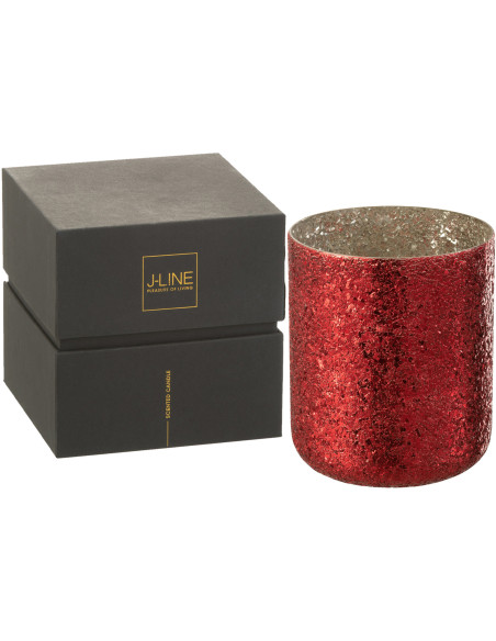 Bougie parfumée XXL Fruitée 120 heures Luxuria Parfum Berry Bliss avec photophore en Verre Rouge - 1