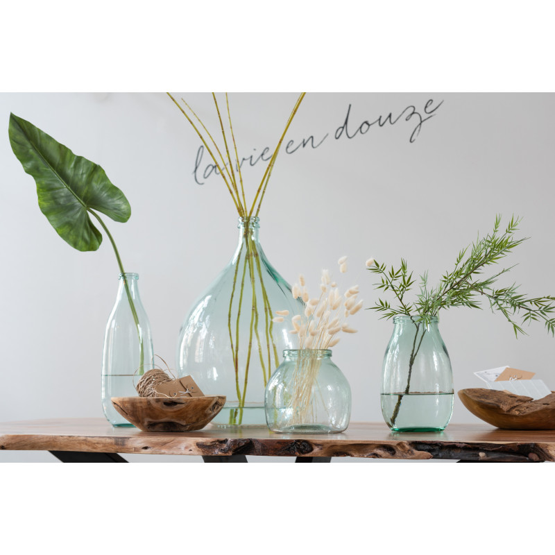 Vase Rond Éduardo Hauteur 20 cm en Verre Transparent - 3