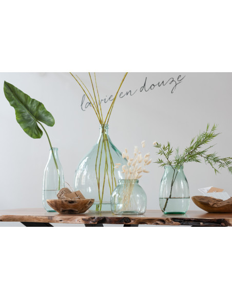 Vase Rond Éduardo Hauteur 20 cm en Verre Transparent - 3