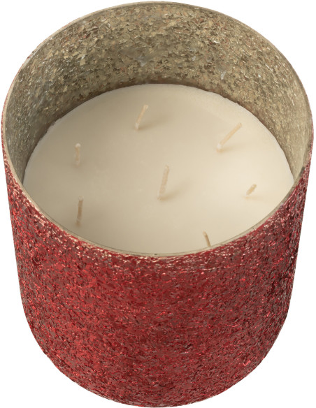 Bougie parfumée XXL Fruitée 120 heures Luxuria Parfum Berry Bliss avec photophore en Verre Rouge - 3