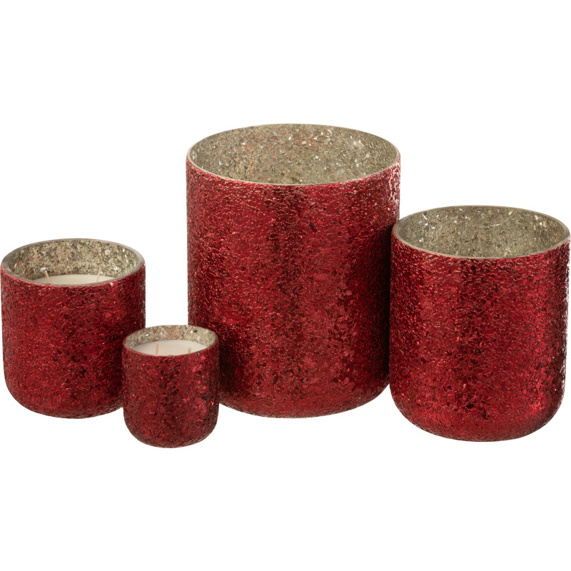 Bougie parfumée XXL Fruitée 120 heures Luxuria Parfum Berry Bliss avec photophore en Verre Rouge - 6