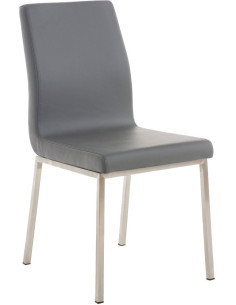 Chaise Estelle en Polyuréthane Gris Acier inoxydable Argenté Brossé mat - 1
