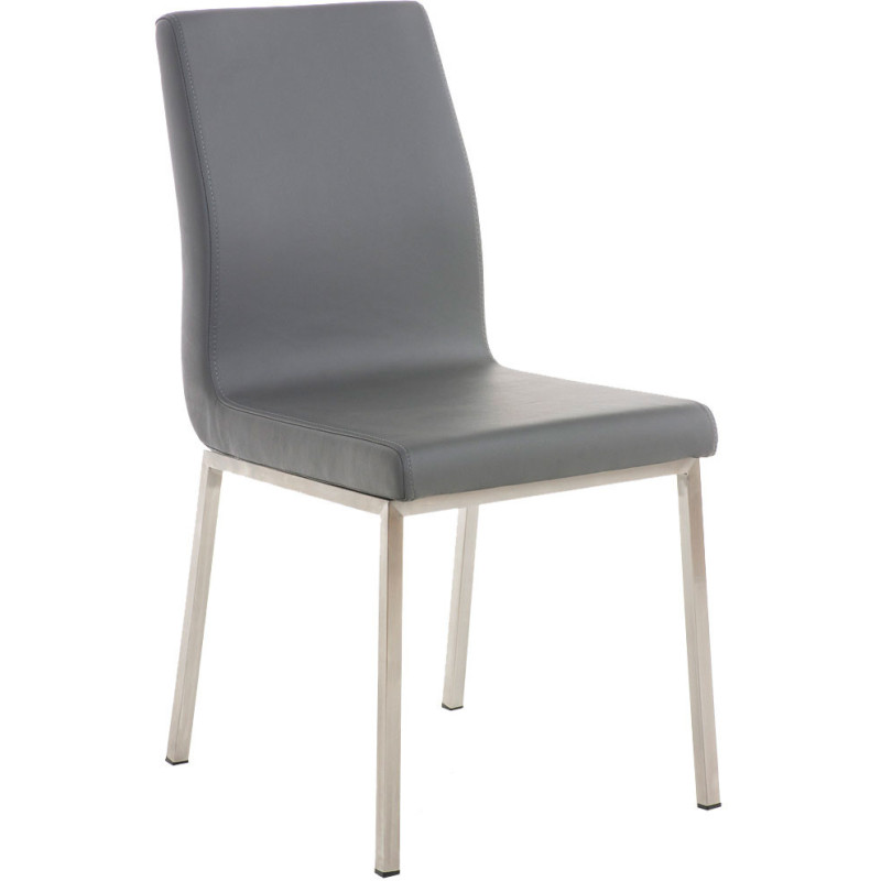 Chaise Estelle en Polyuréthane Gris Acier inoxydable Argenté Brossé mat - 1