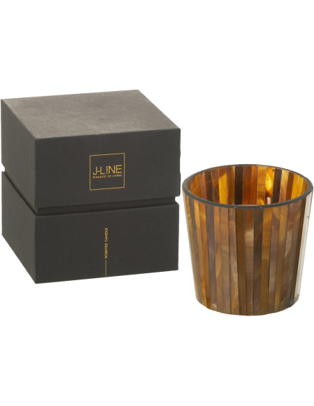 Bougie parfumée Fruitée 35 heures Noa Parfum Zesty Sunburst avec photophore en Verre Ocre - 1