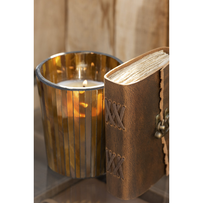 Bougie parfumée Fruitée 35 heures Noa Parfum Zesty Sunburst avec photophore en Verre Ocre - 2