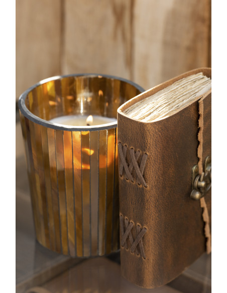 Bougie parfumée Fruitée 35 heures Noa Parfum Zesty Sunburst avec photophore en Verre Ocre - 2