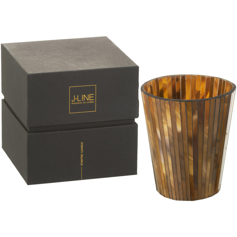 Bougie parfumée XL Fruitée 60 heures Noa Parfum Zesty Sunburst avec photophore en Verre Ocre - 1