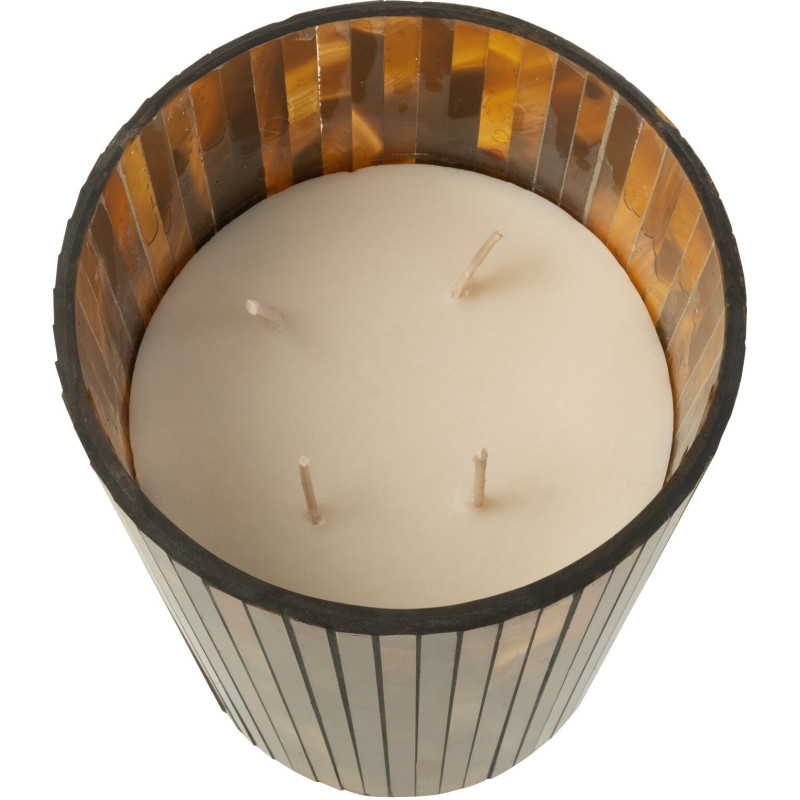 Bougie parfumée XL Fruitée 60 heures Noa Parfum Zesty Sunburst avec photophore en Verre Ocre - 2