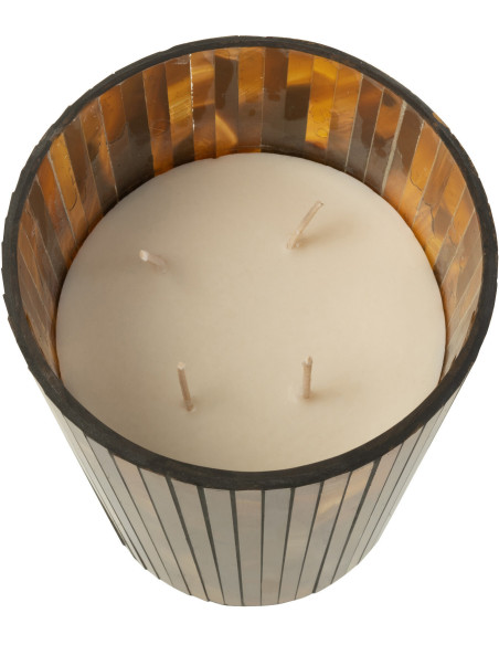 Bougie parfumée XL Fruitée 60 heures Noa Parfum Zesty Sunburst avec photophore en Verre Ocre - 2