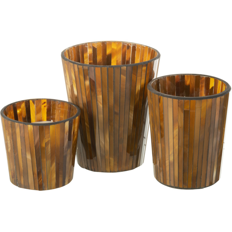 Bougie parfumée XL Fruitée 60 heures Noa Parfum Zesty Sunburst avec photophore en Verre Ocre - 5