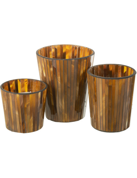 Bougie parfumée XL Fruitée 60 heures Noa Parfum Zesty Sunburst avec photophore en Verre Ocre - 5