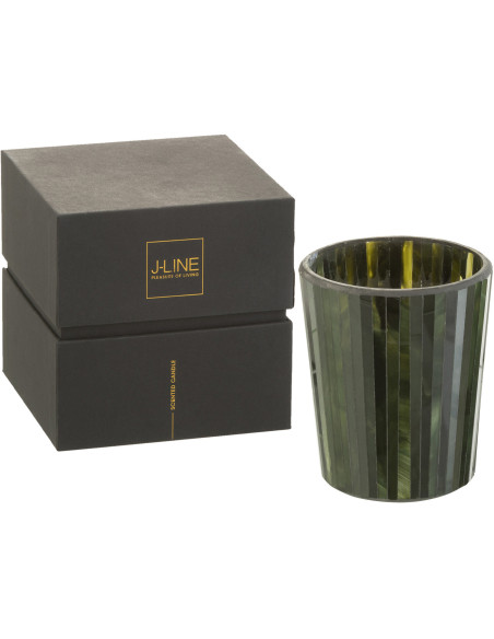 Bougie parfumée XL Boisée 55 heures Noa Parfum Herbal Serenity avec photophore en Verre Vert - 1