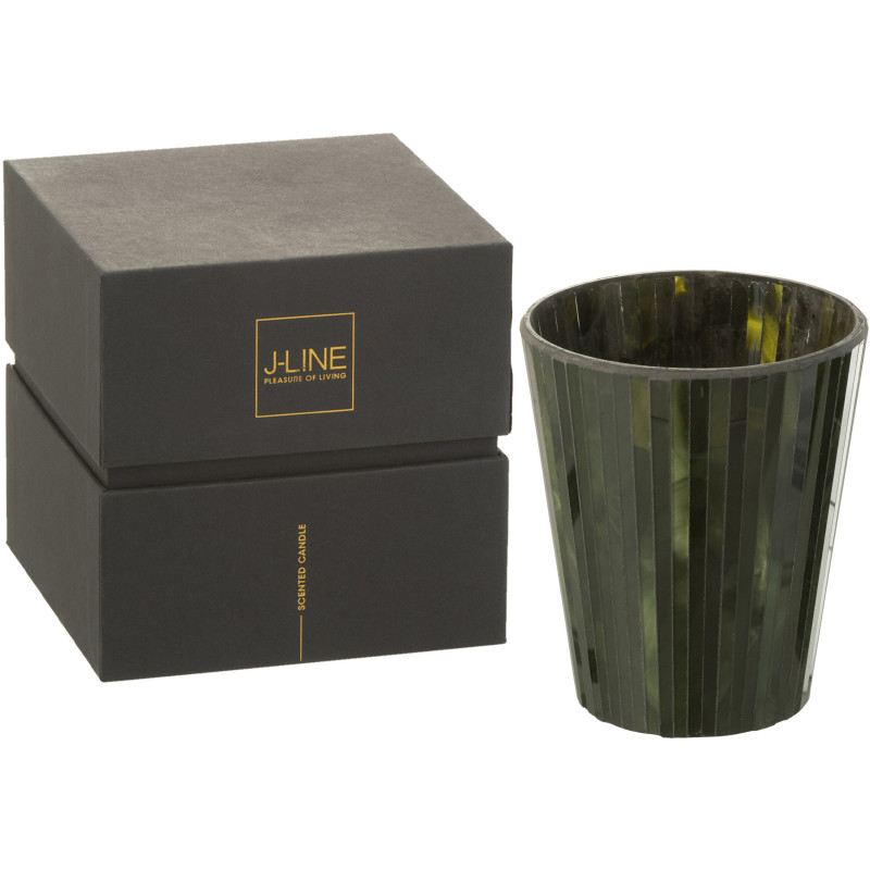 Bougie parfumée XL Boisée 60 heures Noa Parfum Herbal Serenity avec photophore en Verre Vert - 1