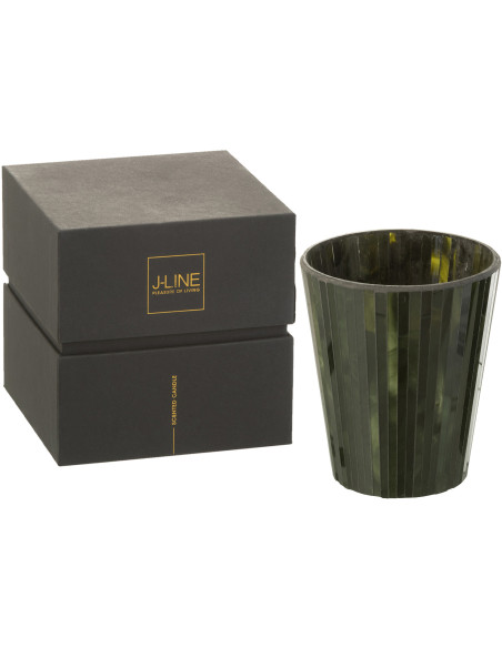 Bougie parfumée XL Boisée 60 heures Noa Parfum Herbal Serenity avec photophore en Verre Vert - 1