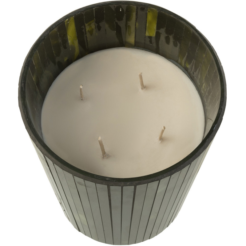 Bougie parfumée XL Boisée 60 heures Noa Parfum Herbal Serenity avec photophore en Verre Vert - 2