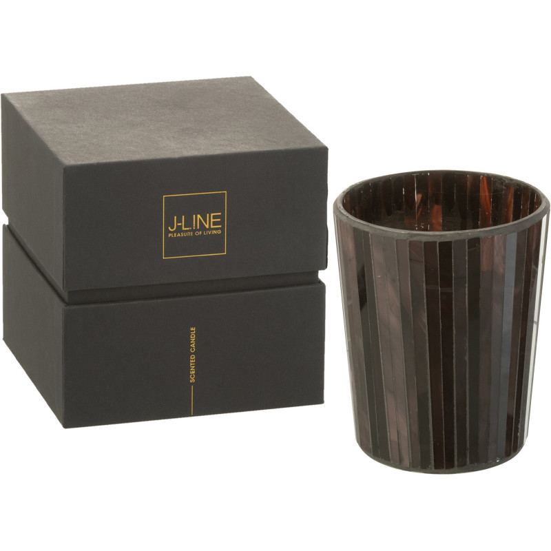 Bougie parfumée XL Boisée 55 heures Noa Parfum Woody Aurora avec photophore en Verre Marron - 1