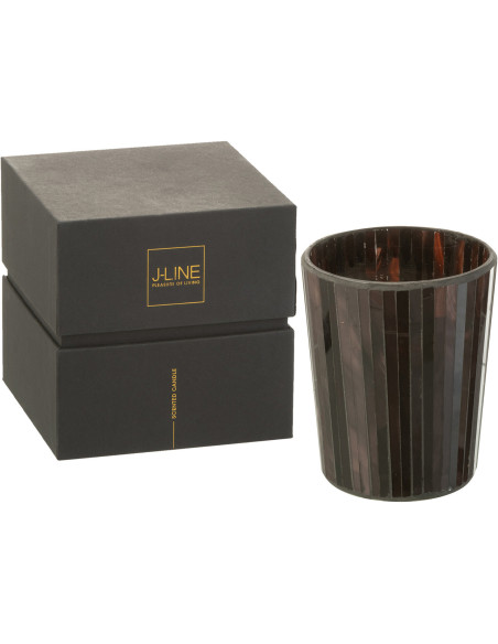 Bougie parfumée XL Boisée 55 heures Noa Parfum Woody Aurora avec photophore en Verre Marron - 1