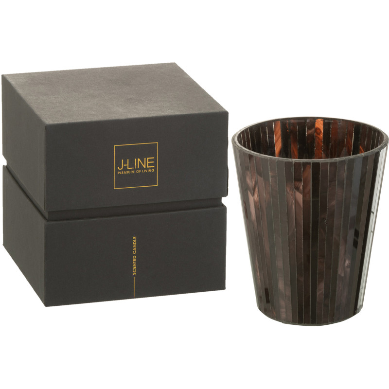 Bougie parfumée XL Boisée 60 heures Noa Parfum Woody Aurora avec photophore en Verre Marron - 1