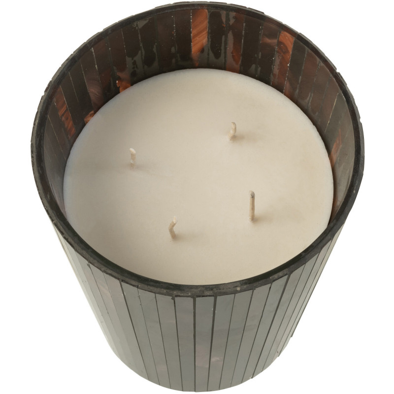 Bougie parfumée XL Boisée 60 heures Noa Parfum Woody Aurora avec photophore en Verre Marron - 2