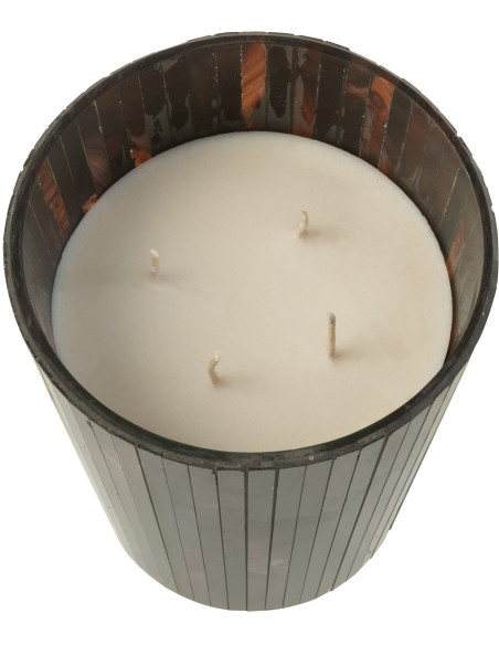 Bougie parfumée XL Boisée 60 heures Noa Parfum Woody Aurora avec photophore en Verre Marron - 2