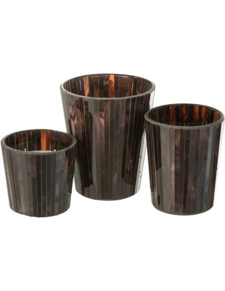 Bougie parfumée XL Boisée 60 heures Noa Parfum Woody Aurora avec photophore en Verre Marron - 5