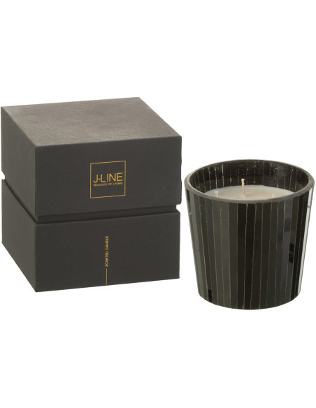 Bougie parfumée Boisée 35 heures Noa Parfum Spicy Twilight avec photophore en Verre Noir - 1