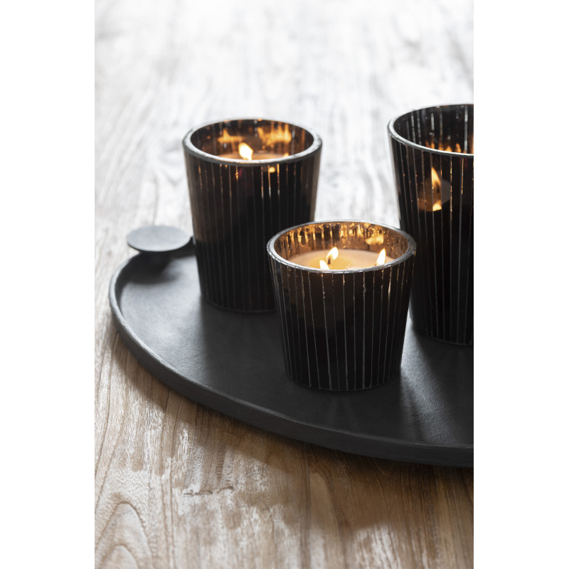 Bougie parfumée Boisée 35 heures Noa Parfum Spicy Twilight avec photophore en Verre Noir - 2