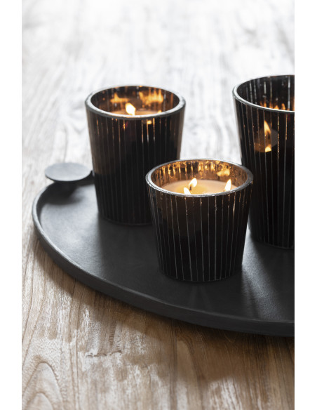 Bougie parfumée Boisée 35 heures Noa Parfum Spicy Twilight avec photophore en Verre Noir - 2