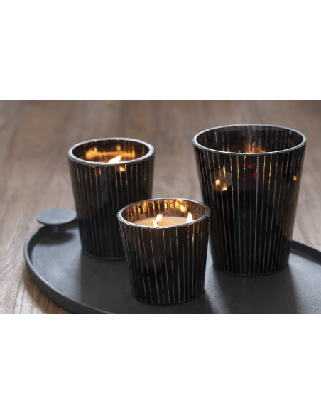 Bougie parfumée XL Boisée 55 heures Noa Parfum Spicy Twilight avec photophore en Verre Noir - 6