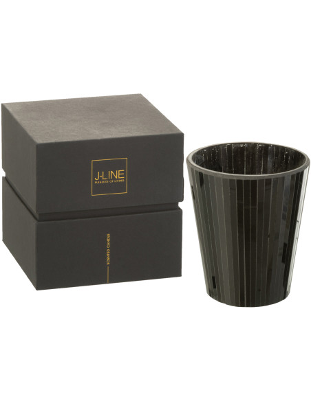 Bougie parfumée XL Boisée 60 heures Noa Parfum Spicy Twilight avec photophore en Verre Noir - 1