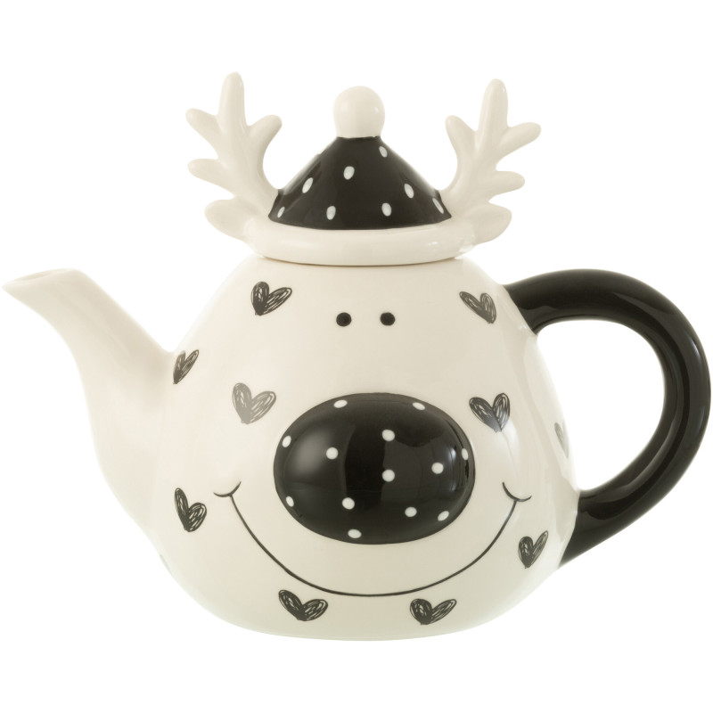 Théière Élan Frosky en Dolomite Blanc Noir - 1