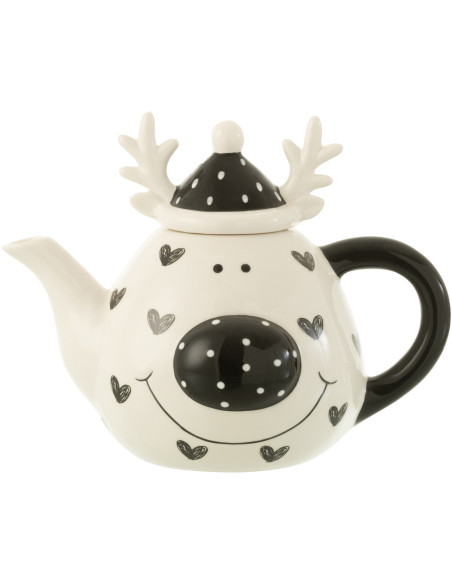 Théière Élan Frosky en Dolomite Blanc Noir - 1