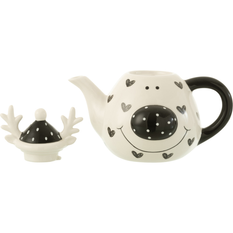 Théière Élan Frosky en Dolomite Blanc Noir - 2