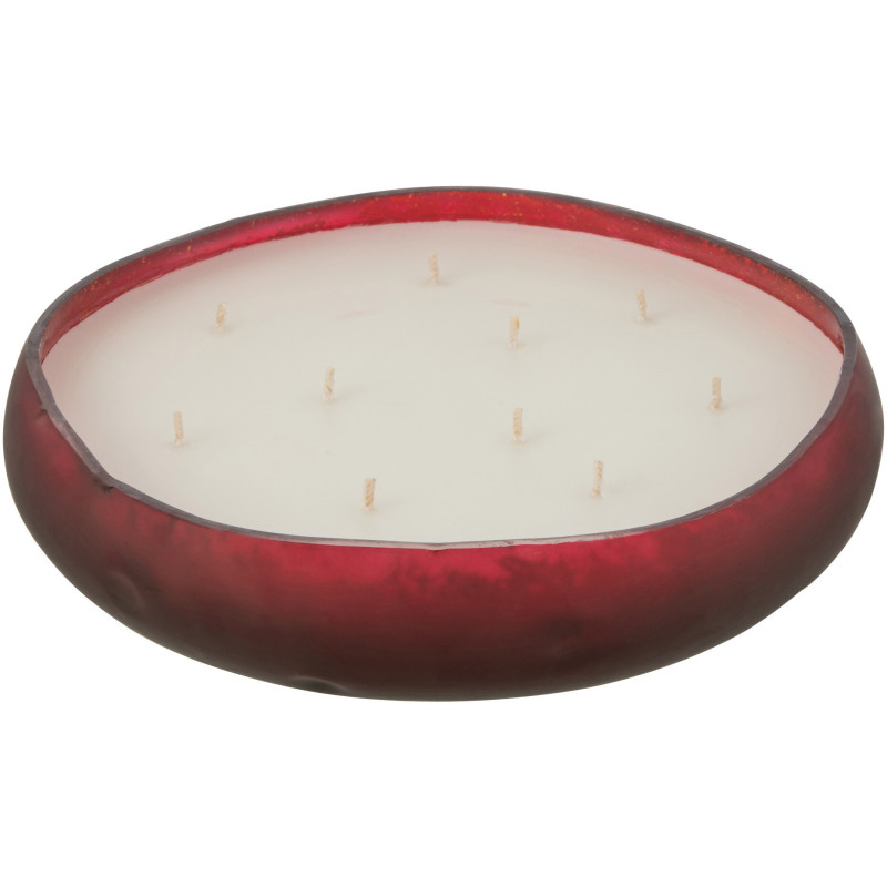 Bougie parfumée XL Boisée 40 heures Livia Parfum Oud & Ambre avec photophore en Verre Rouge - 2