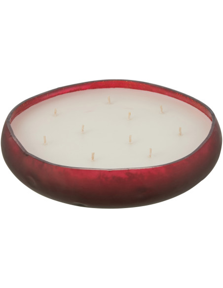 Bougie parfumée XL Boisée 40 heures Livia Parfum Oud & Ambre avec photophore en Verre Rouge - 2